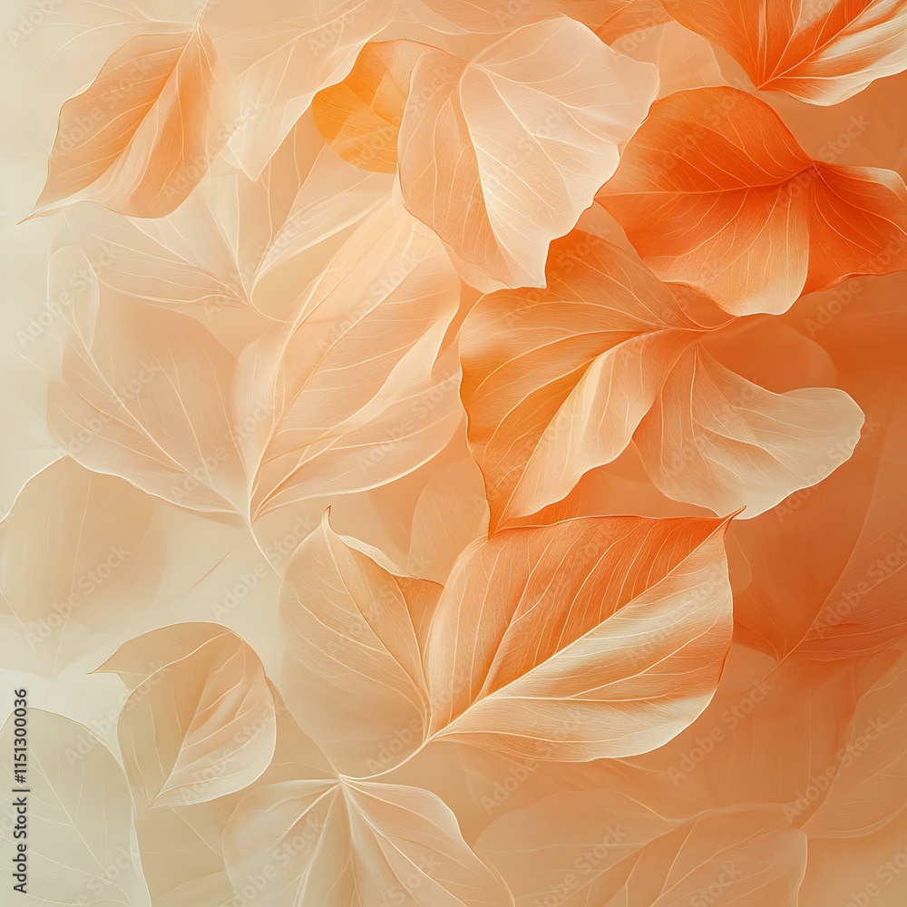 Poster Elegant and Soothing Abstract Background with Delicate Leaf Patterns