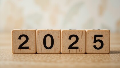 Wooden Blocks Spelling 2025: New Year's Countdown