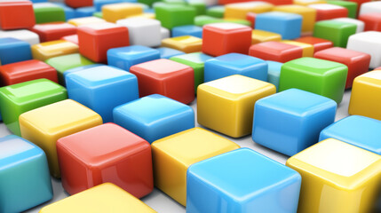 Fototapeta premium Colorful blocks create vibrant and playful abstract background