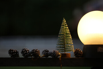 Christmas tree and Christmas decorations' Happy celebration on Christmas Day.