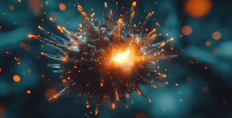 Fototapeta premium Glowing Crystal Sphere, Abstract 3D Render