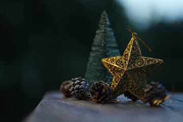 Christmas tree and Christmas decorations' Happy celebration on Christmas Day.