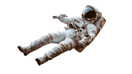 Astronaut Floating in Space:  A solitary astronaut floats weightlessly in the vast expanse of space, their spacesuit gleaming against the backdrop of the cosmos.