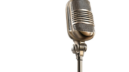 Vintage Microphone: A classic, nostalgic microphone stands ready to capture the sound of your...