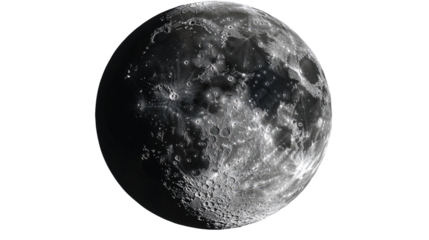 Crescent Moon in Detail: A stunning close-up of the moon's surface, revealing intricate craters and shadows in a mesmerizing celestial landscape.