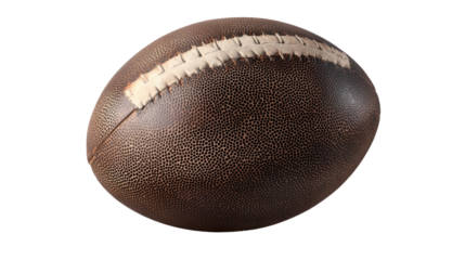 Vintage American Football: A close-up shot of a well-worn, vintage American football, showcasing its textured leather and stitching. Evoking nostalgia and the spirit of the game. 