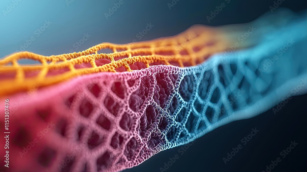 Poster obesity disease concept. abstract digital representation of interconnected lines and nodes in vibran
