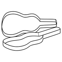 guitar case illustration hand drawn outline vector