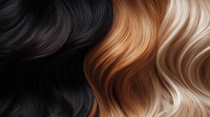 Naklejka premium Before-and-after comparison showcasing shiny, healthy hair after using a mask.