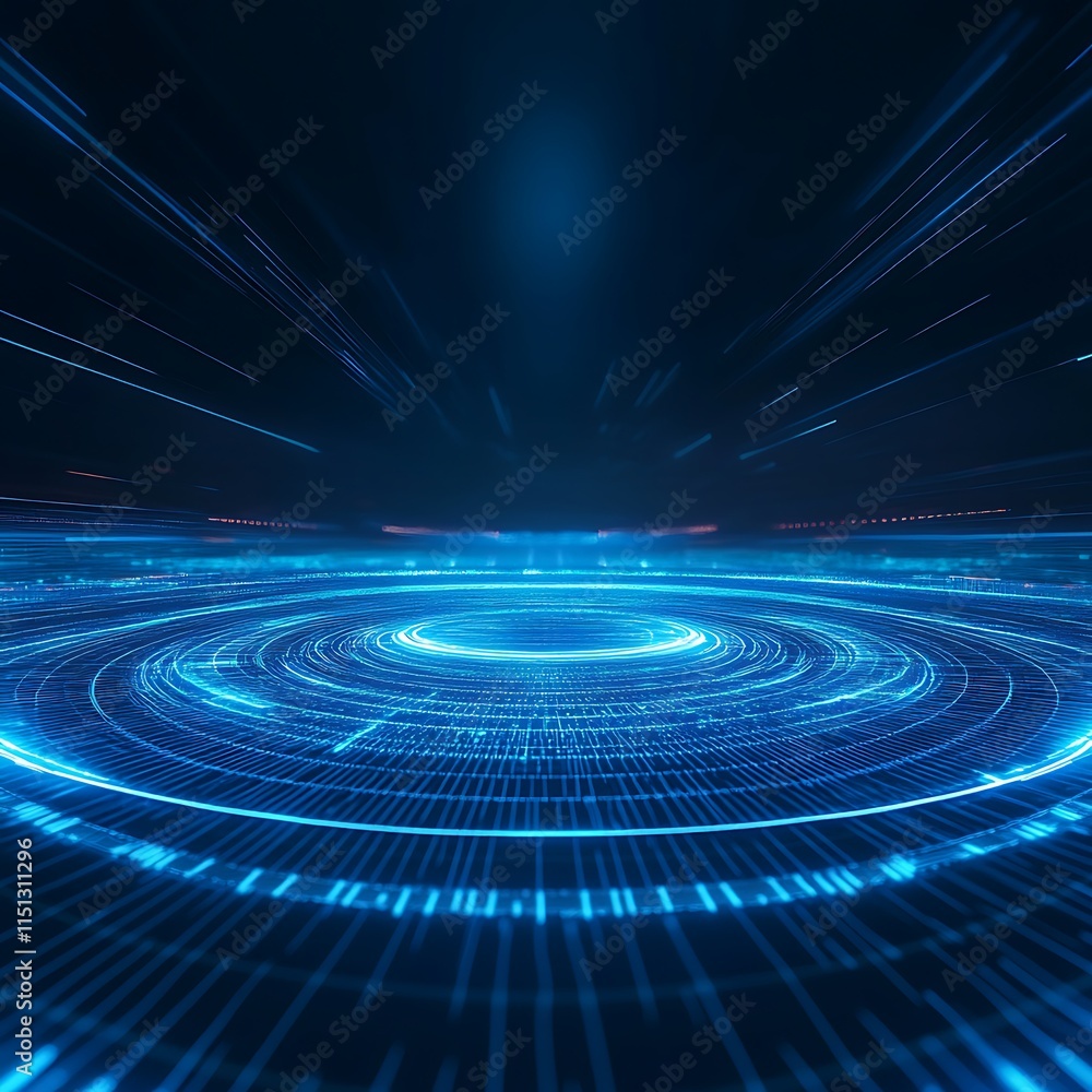 Aufkleber abstract digital background with futuristic circles and lines, perfect for technology and science th