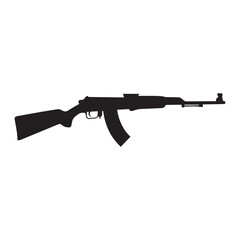 Fototapeta premium a rifle silhouette vector icon design with a white background 