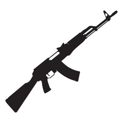 a rifle silhouette vector icon design with a white background
