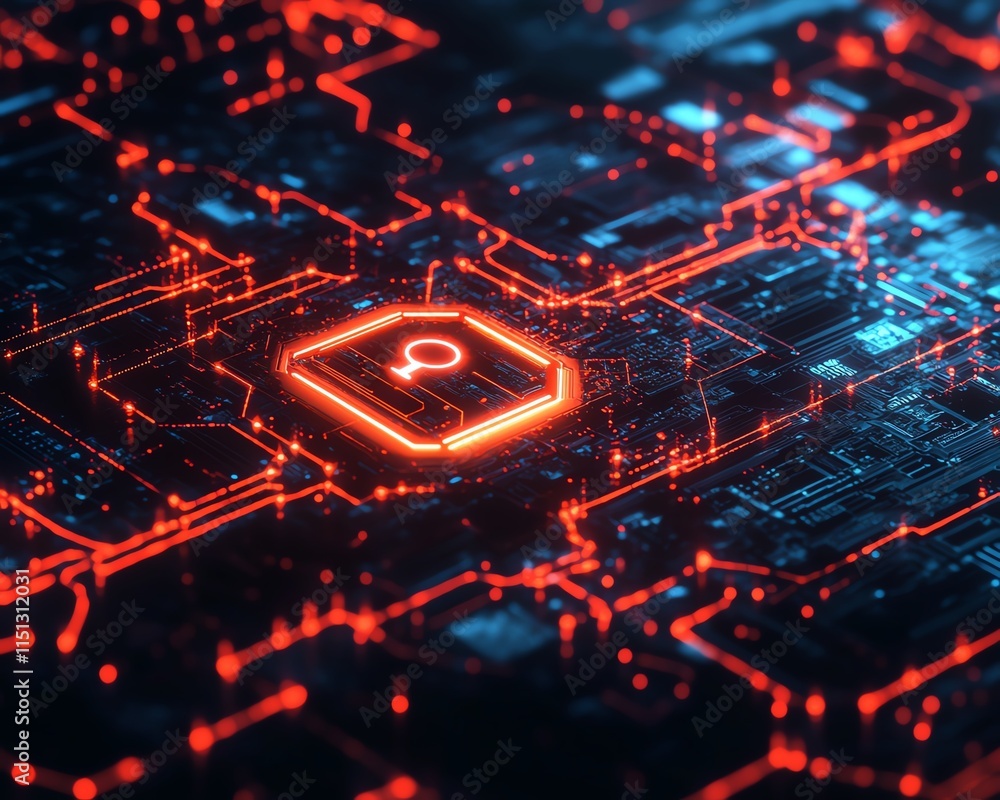 Poster a digital it security concept background featuring a secure network connection, cloud storage icons,