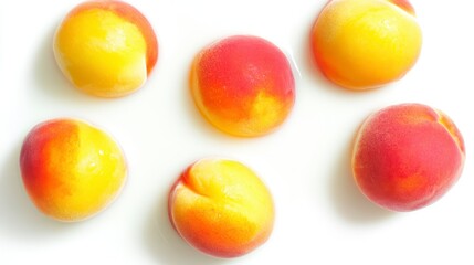 A vibrant arrangement of fresh peaches, showcasing their fuzzy skin and rich colors, perfect for summer recipes.