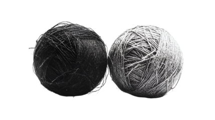 Black and Gray Yarn Balls Soft, Woolly, Textured, Knit, Crochet Supplies