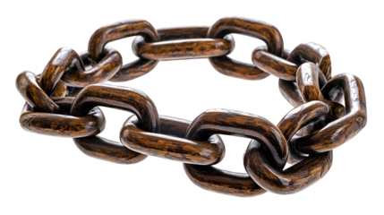 Wooden Chain Links Interlocking Circular Formation Strength Unity