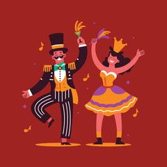 Happy carnival Party man and woman