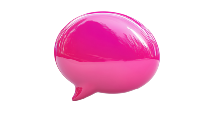 Glossy Pink Speech Bubble 3D Render Digital Communication
