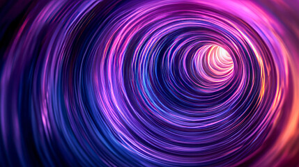 Vibrant swirling tunnel of purple and pink light - abstract energy flow