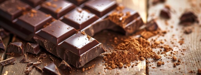 Chocolate Pieces and Cocoa Powder