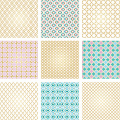 Moroccan arabic vector seamless pattern. Arabic digital paper. Mediterranean tile ornament. Arabesque pattern