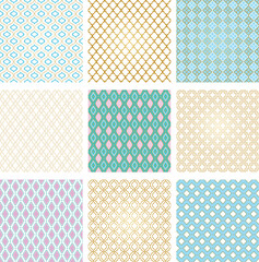 Moroccan arabic vector seamless pattern. Arabic digital paper. Mediterranean tile ornament. Arabesque pattern