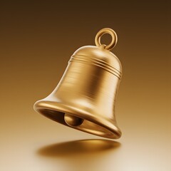 Golden Bell with Smooth Shiny Surface, Perfect for Holiday Decorations and Celebratory Themes.