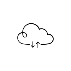 Cloud Data Line Style Icon Design