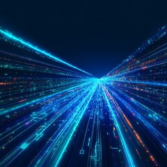 Obraz premium Futuristic Abstract Background with Colorful Light Streams Representing Technology and Digital Innovation