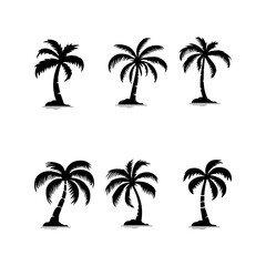 Fototapeta premium simple design palm tree icon set