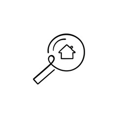 Home Finder Line Style Icon Design