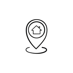 Home Location Line Style Icon Design
