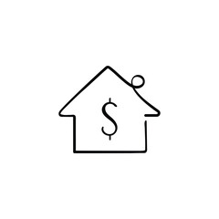 Home Sale Line Style Icon Design