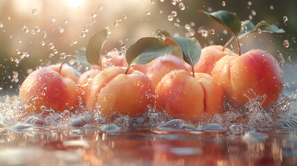 Peaches and juice splash