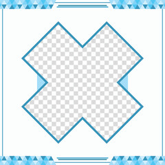 Twibbon Geometric Template with Transparent Center and Blue Polygonal Accents