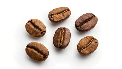 Naklejka premium coffee beans isolated on plain white background