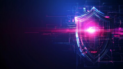 Futuristic Digital Shield Concept for Cybersecurity Protection and Data Privacy in Modern Technology