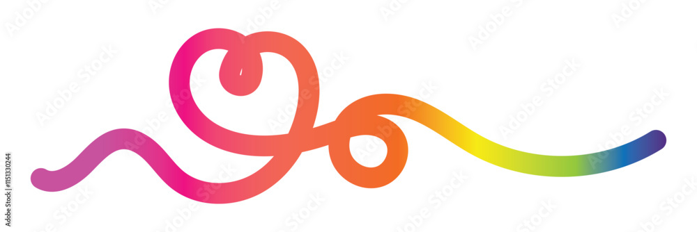 Poster abstract gradient line in the shape of a heart. a colorful symbol of love. design element for backgr