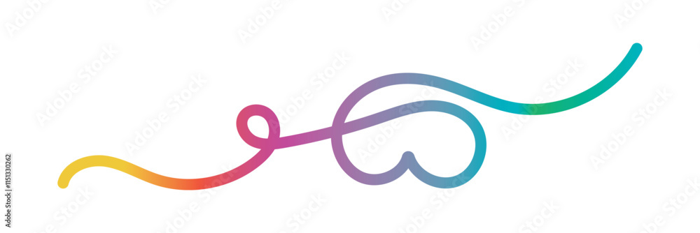 Poster abstract gradient line in the shape of a heart. a colorful symbol of love. design element for backgr