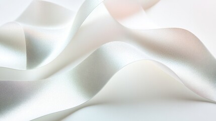 A close-up of holographic foil texture on a pristine white background, glowing with soft pearlescent gradients.