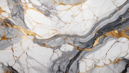 Obraz premium Seamless Marble Texture with Elegant White and Gray Tones Accented by Shimmering Gold Veins