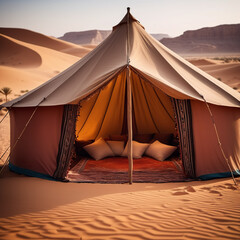 Kulturen - Traditionelles Beduinenzelt unter der Wüstensonne