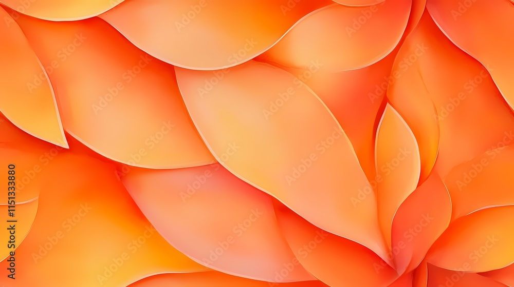 Aufkleber the image contains an abstract pattern of overlapping, curved, orange shapes resembling petals. a sm