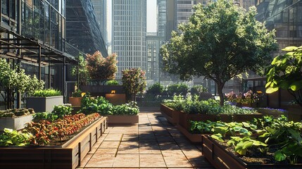 Obraz premium Vibrant urban farming initiative transforming city spaces