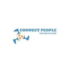 People Connect logo design template for business connections and humanitarian campaigns