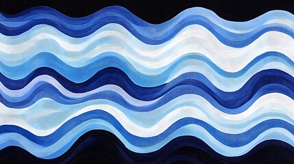 Fototapeta premium Abstract wavy pattern with shades of blue and white.
