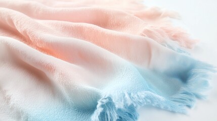 Soft Pastel Fabric with Peach and Light Blue Gradient Background - Made with Generative AI