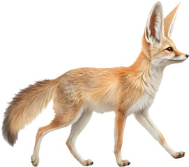 Fototapeta premium Charming and playful Fennec Foxes cartoon clipart, ideal for animal-themed illustrations.