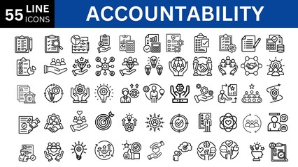 Accountability line icon set. Vector Illustration 