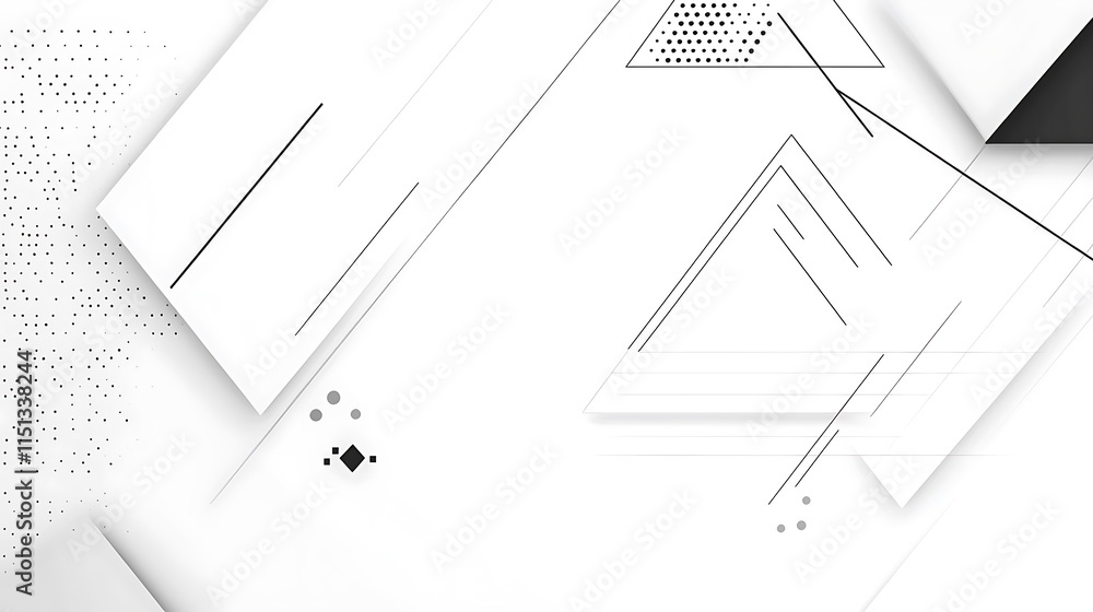 Poster abstract geometric shapes overlapping, creating a modern and minimalist design.